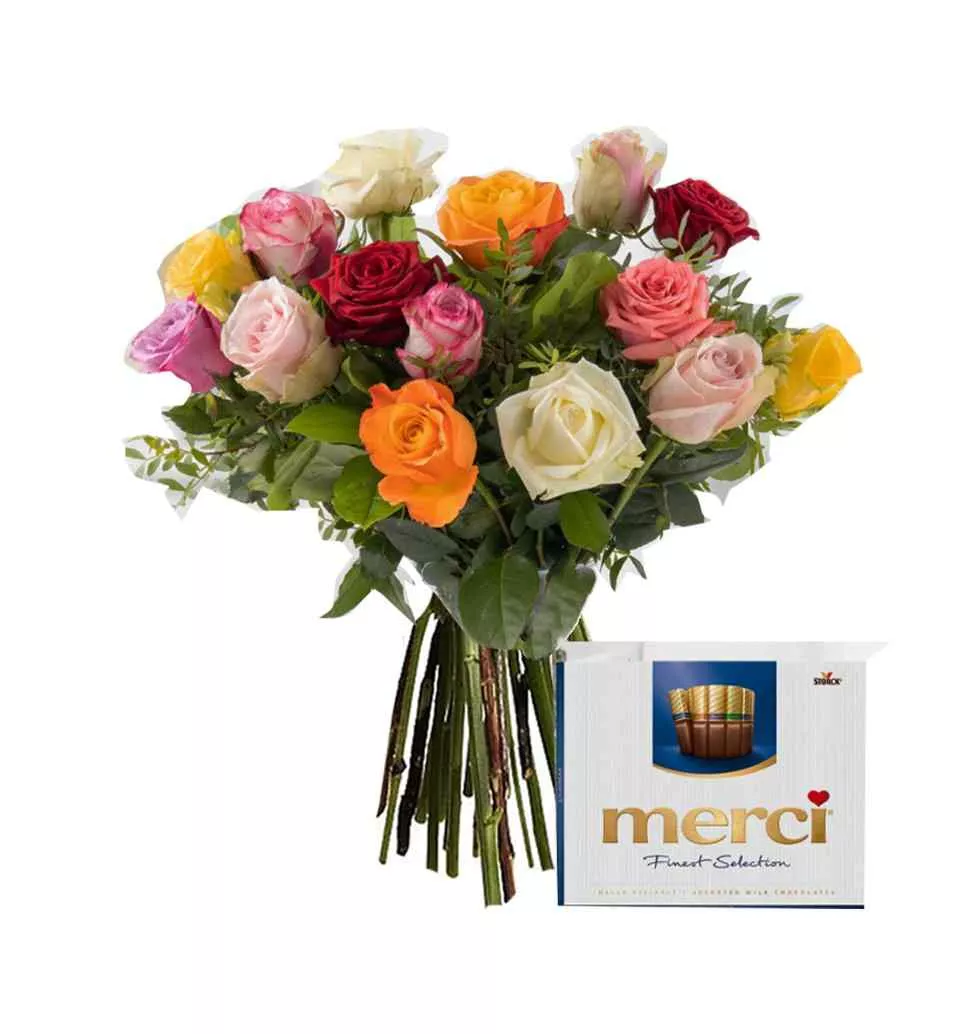 Elegant Roses And Finest Merci Selection