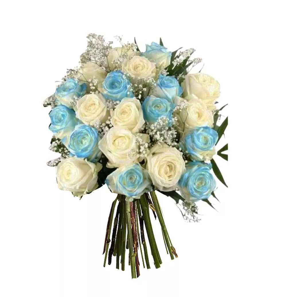 Blue Accent Rose Bouquet