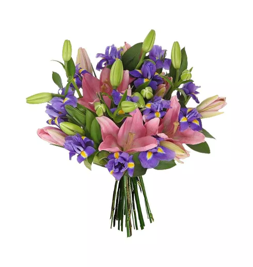 Graceful Symphony Lilies And Iris