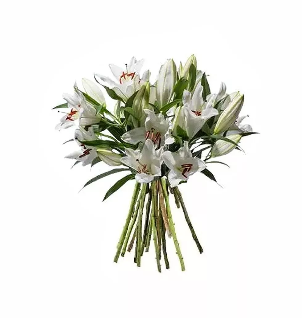 Elegant White Lily Bouquet