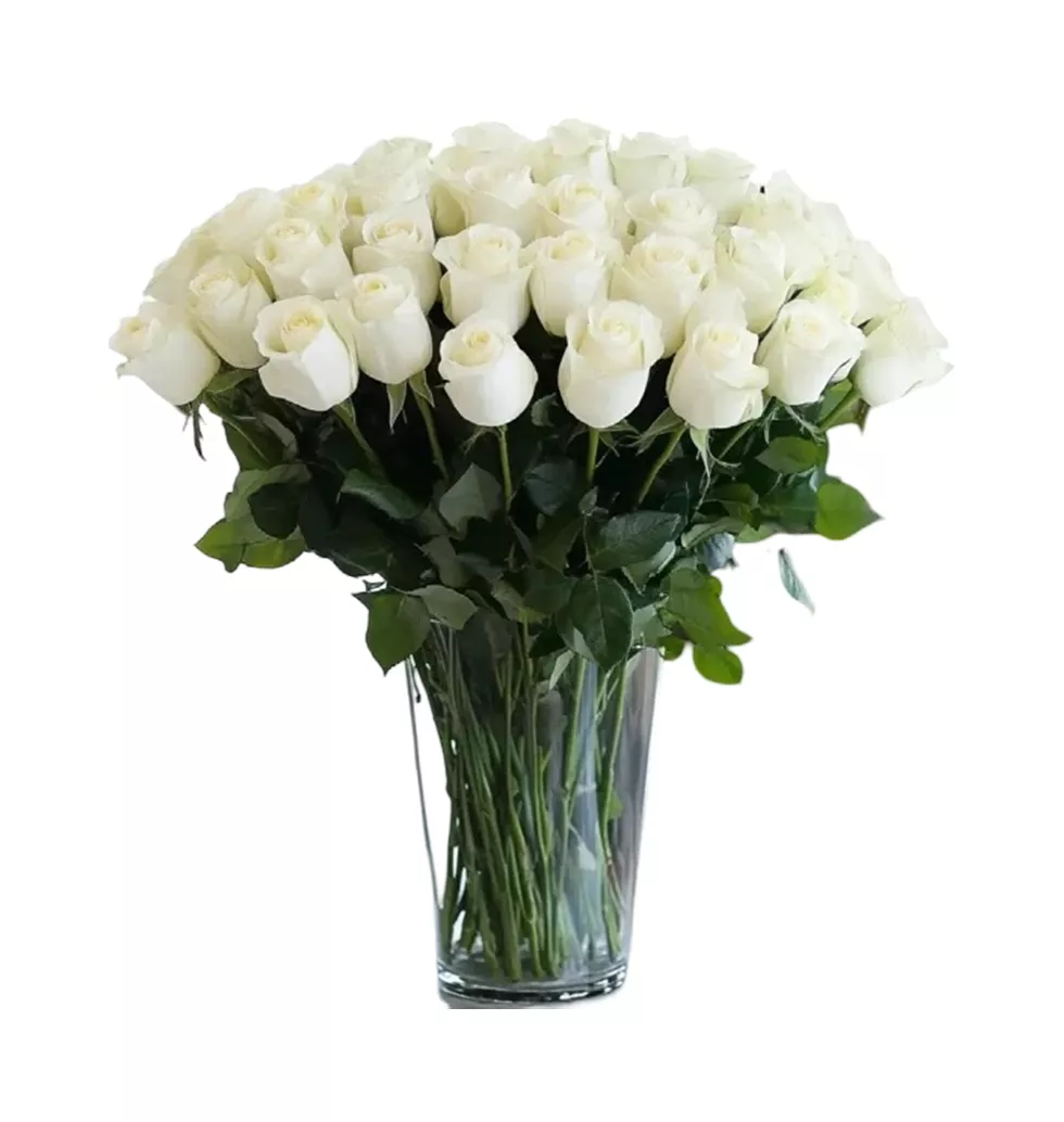 Serene White Rose Bouquet