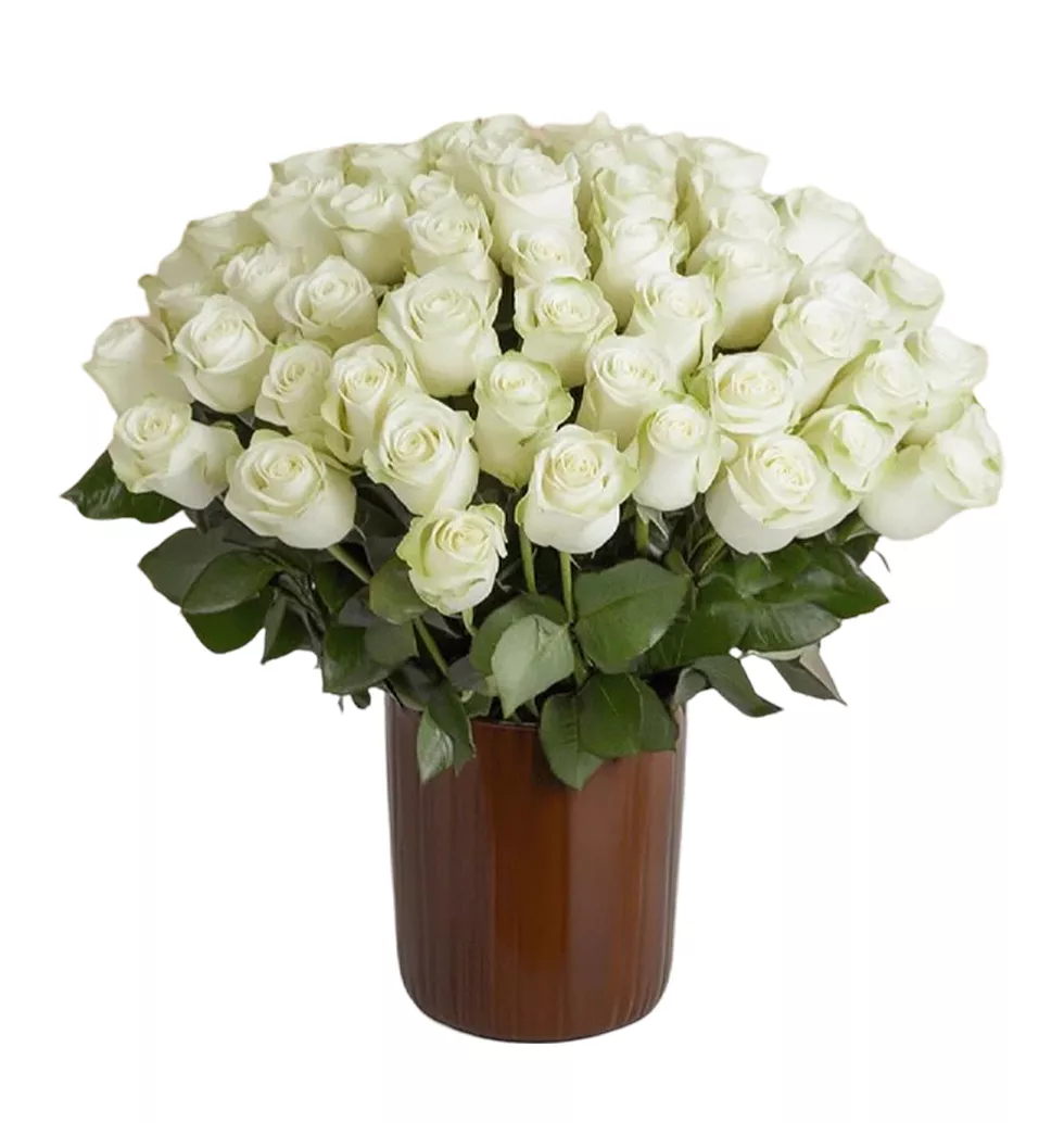 Eternal White Roses Bouquet