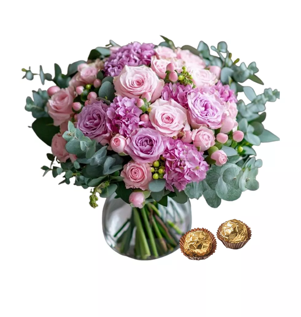 Charming Floral Gift & Chocolates Gift