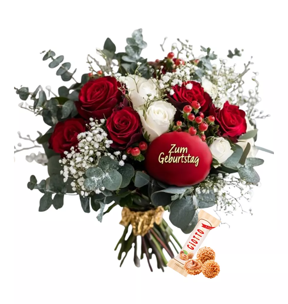 Elegant Floral Arrangement & Chocolates