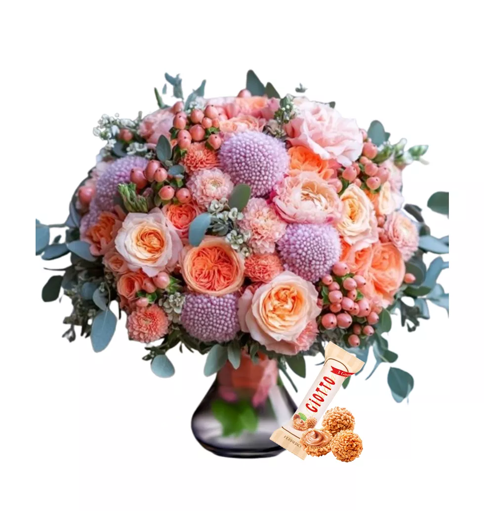 Charming Salmon Blossom in a Vase